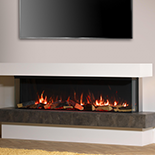 Solus VS150 Panoramic with Top & Bottom Shelf & Floor Plinth electric fire berkshire