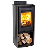 Di Lusso R4 Euro Curved Black Sides wood burner solid fuel stove Berkshire